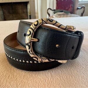 BRIGHTON Women's Femme Fatale Leather Casual Black Belt Size 32.
